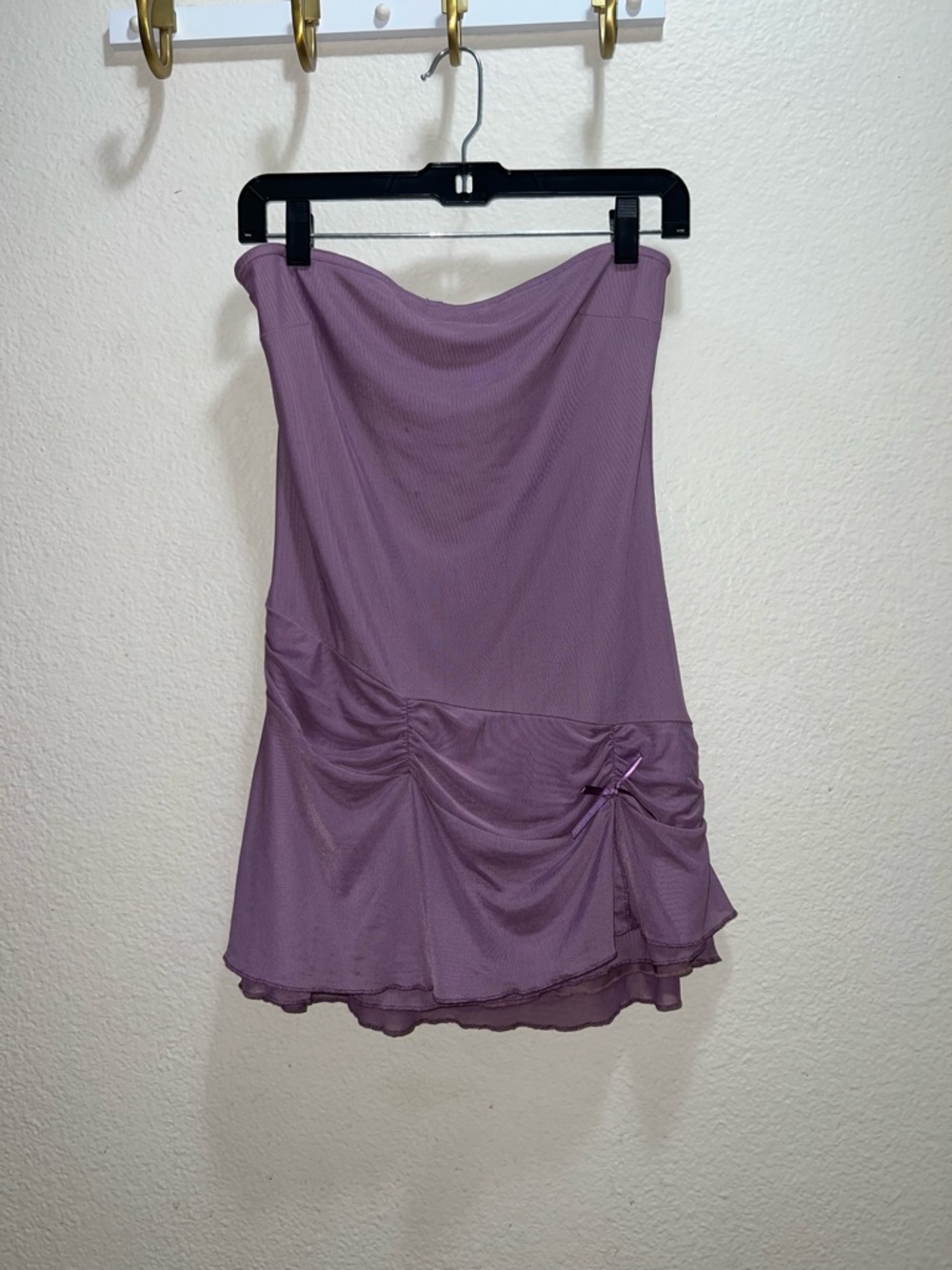 Edikted Strapless Lilac Tube Festival Mini Dress with Side Tie - Picture 2 of 9